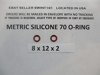 8mm ID x 12mm OD x 2mm thick SILICONE O-ring.  Quan 2.
