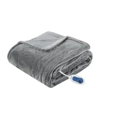 Electric Heated Plush Throw Blanket (60"x70") Gray - Beautyrest