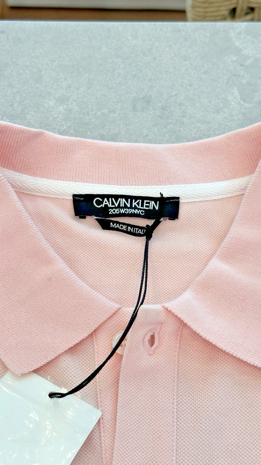 Calvin Klein 205W39NYC Pique Pink Button Polo Shirt Size sz Large L | RARE image 4