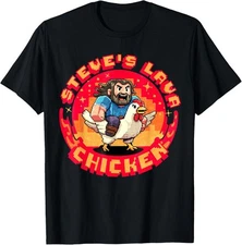 Lava Chicken Miners Meme Steve Pixel Gaming Game Unisex T-Shirt