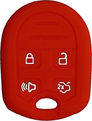 Key Fob Cover: 4 Buttons Silicone Remote Case Protector Fit for 200 Color: Red