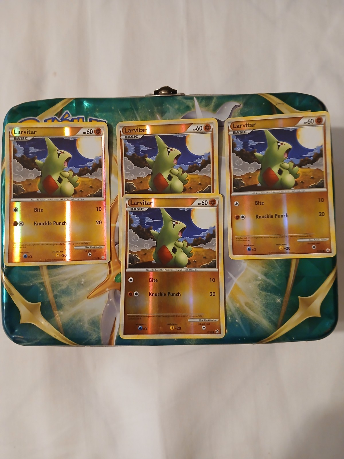 Pokémon NM Larvitar 51/95 Reverse Holo Common HGSS Unleashed