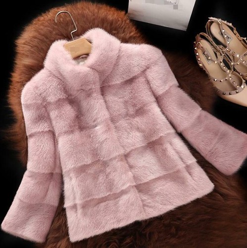 Neu Faux Nerz Pelz Mantel Mode Winter Damen Kurz Jacke Parka Party Oberbekleidung Gr. - Bild 11 von 16