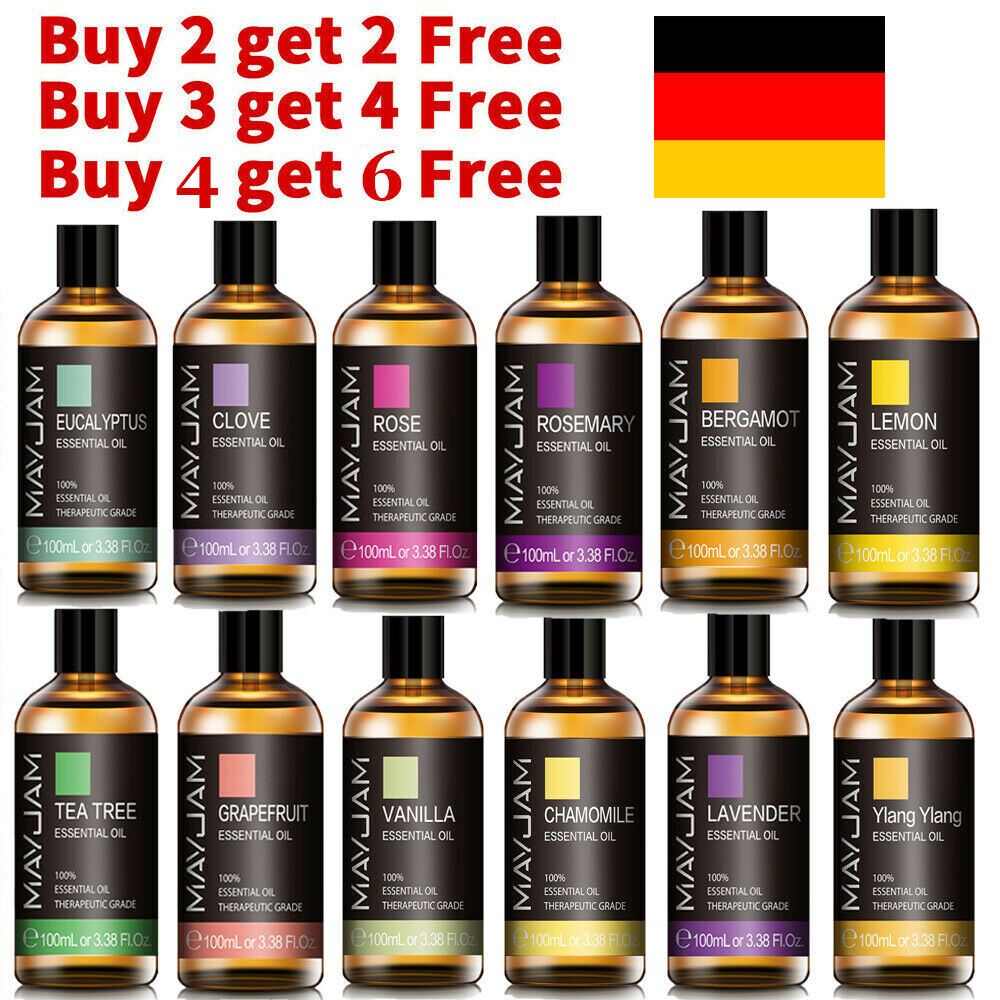 MAYJAM 100ml Ätherisches Öl Naturrein Duftöl für Diffusor Luftbefeuchter Massage