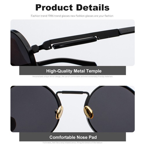 Retro John Lennon Men Women Sunglasses Gothic Metal Steampunk Round Glasses NEW - Picture 6 of 29