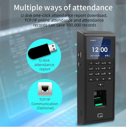 Fingerprint Time Attendance System Biometric Recognition 1000 User Wifi Control - Picture 10 of 22