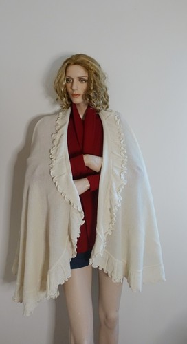 CAPE, WRAP, WOMEN'S ALPACA CAPE BABY ALPACA RUFFLE TRIM - 第 25/45 張圖片