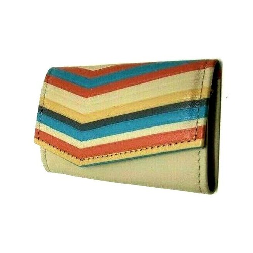 70er Jahre Rolfs Leder Schlüssel Kaddy Etui Retro Regenbogen Vintage NOS mit Box (D8) - Bild 5 von 5