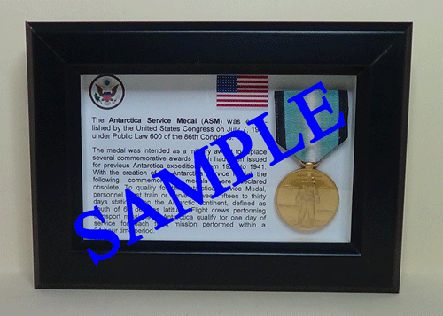 Antarctica Service Medal - Framed Memorabilia and Militaria - Afbeelding 1 van 3