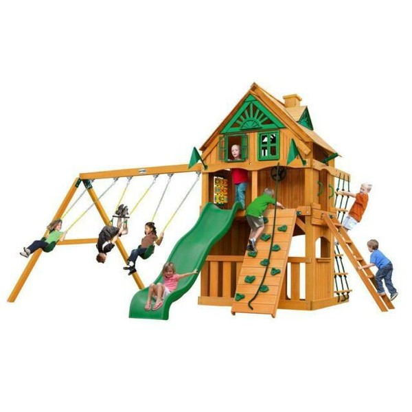 Gorilla Playsets Chateau Clubhouse Treehouse Cedar Swing Set Brown For Sale Online Ebay