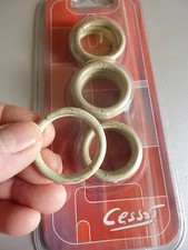 Blister de 10 anneaux de rideaux en fer forgé blanc lasuré or - D 30x39 - NEUF !