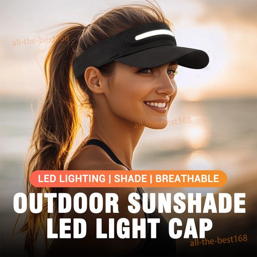 Unisex Outdoor Sunshade LED Light Cap Sports Hat Camping Fishing Hiking Sun Hat - Picture 3 of 12