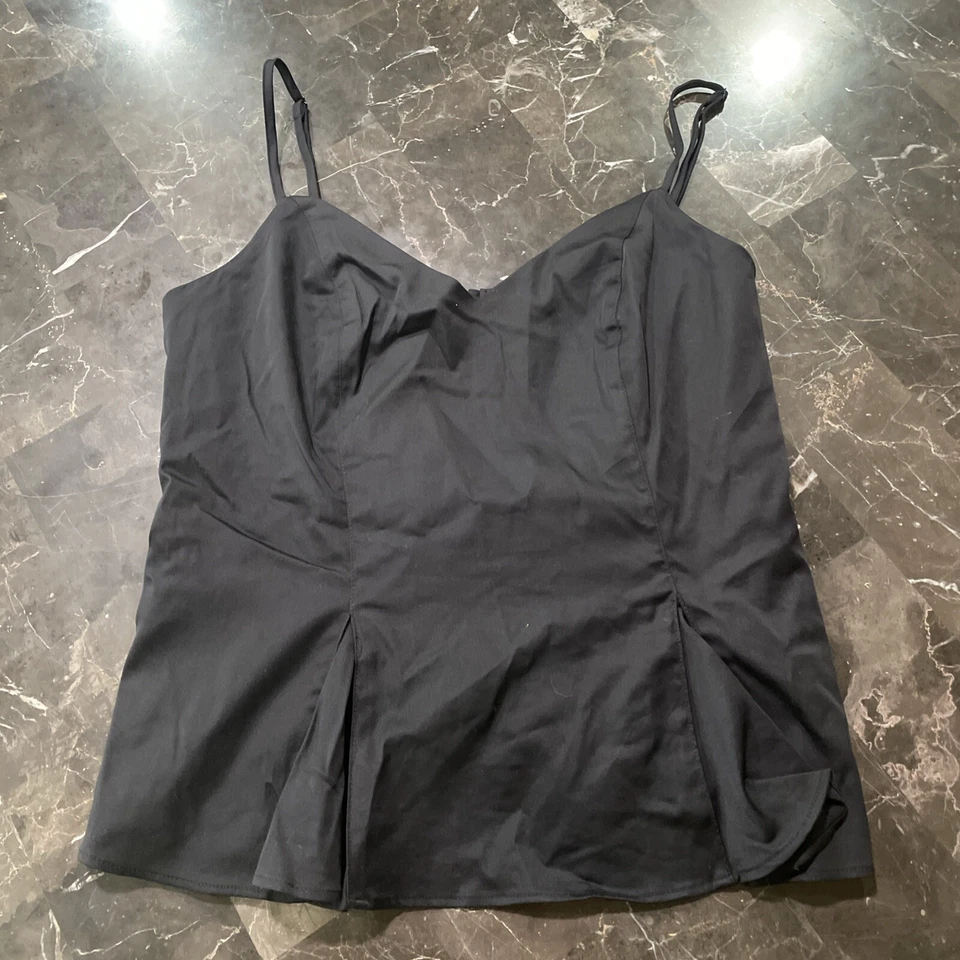 Elizabeth And James 黑色迷彩上衣娃娃女式小号黑色 V 领侧拉链 — 第 2/4 张图片