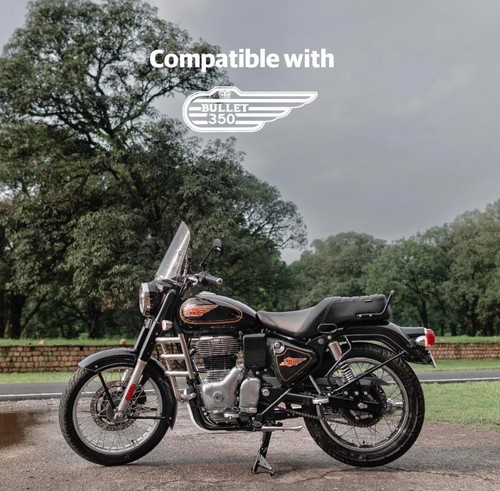 "BROWN TOURING DUAL SEAT" FIT FOR ROYAL ENFIELD NEW BULLET 350 - Picture 6 of 7