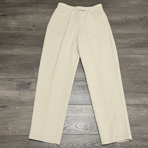 Ann Taylor Loft Womens Lined Tapered Leg Trousers Pants Beige Sz 6 Petite NWT