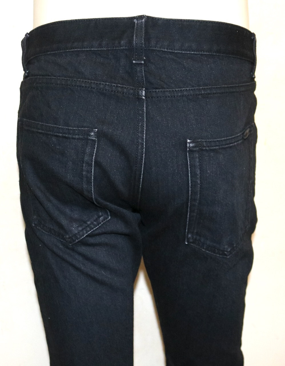 Jeans denim SAINT LAURENT nero skinny D18 33 YSL