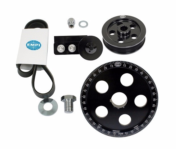 AirCooled VW High Performance Serpentine Belt Pulley Kit, Anodized