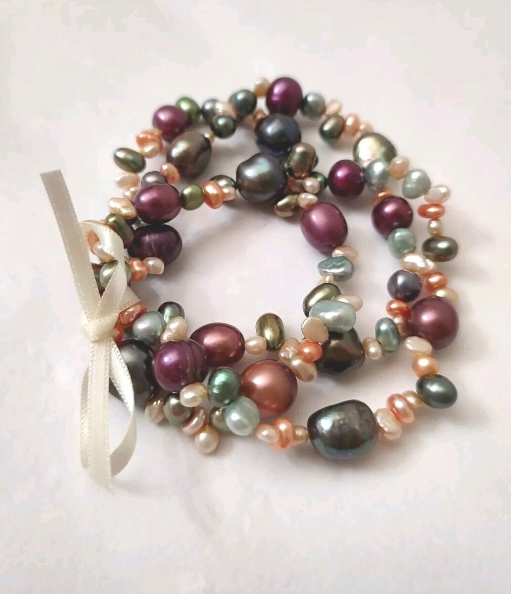 Green Dyed Freshwater Cultured Freshwater Pearl Stretch Bracelet Green Dyed Freshwater Cultured Freshwater Pearl Stretch Bracelet