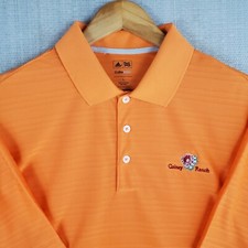 ADIDAS x GAINEY RANCH AZ Size Large Orange Flowering Cacti Mens Polo Shirt Golf