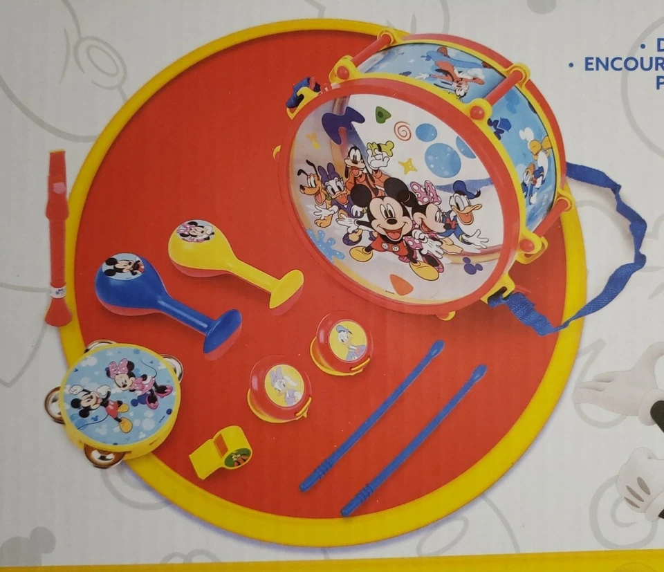 Nuevo Disney Junior Mickey Mouse Fiesta Banda Tambor 10 Piezas Conjunto Instrumentos Musicales Foto 4 de 4