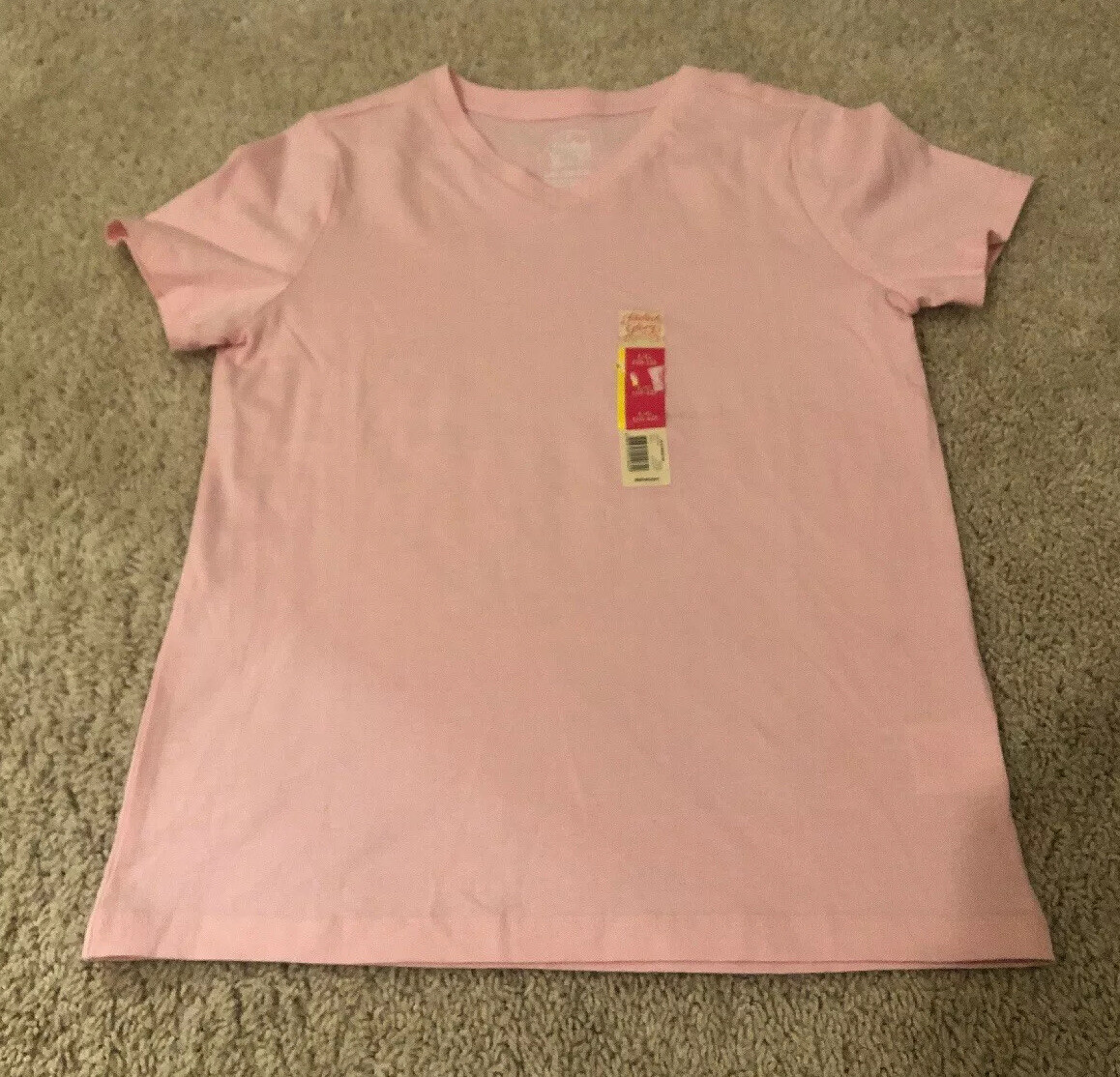 Faded Glory Girls Pink Short Sleeve Basic V-Neck Tee T-Shirt
