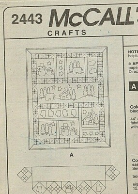 McCall's Crafts Pattern 2443 - American Tradition Quilt Set With Mantle Cover & Stockings