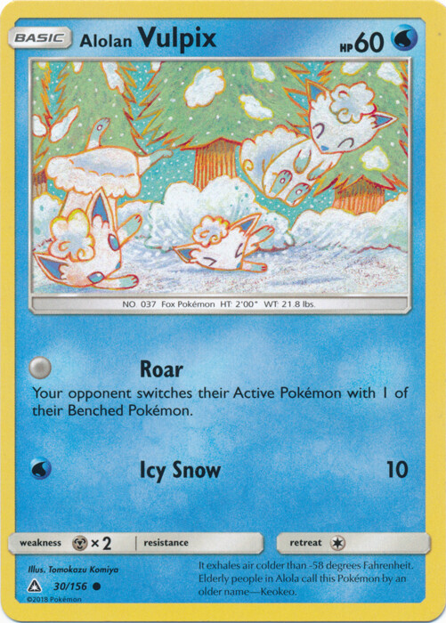 Pokemon - Alolan Vulpix - 30/156 - Common - Sun and Moon
