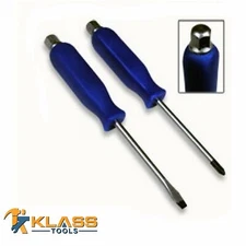 2 Piece Hammer Head Screw Driver Set with Metal Strike Zone by KlassTools