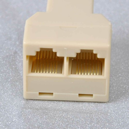 5xModular Verteiler Netzwerk Ethernet LAN 1bis 2 Buchse Splitter Adapter RJ45 tp - Photo 5/5