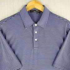 RLX Ralph Lauren Size Large Mens Lavender/Charcoal Polo Shirt Golf Wicking UV
