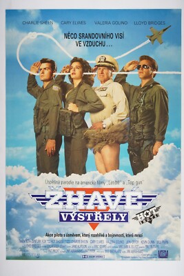 HOT SHOTS! 23x33 Original RARE Czech movie poster 1991 CHARLIE SHEEN, CARY ELWES
