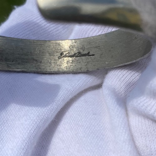 Laurel Burch Floral Cuff Bracelet Looks Like Pewter - Picture 7 of 22