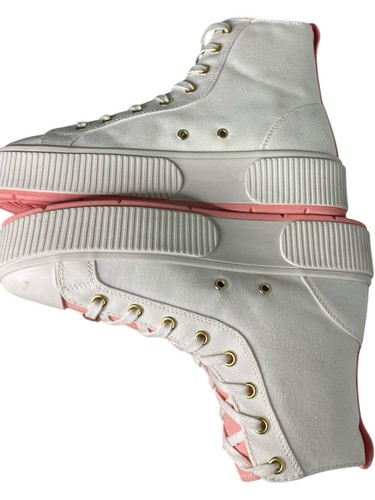 PF Flyers Womens Size 8 Allston hi top platform canvas sneakers shoes white - Picture 5 of 8
