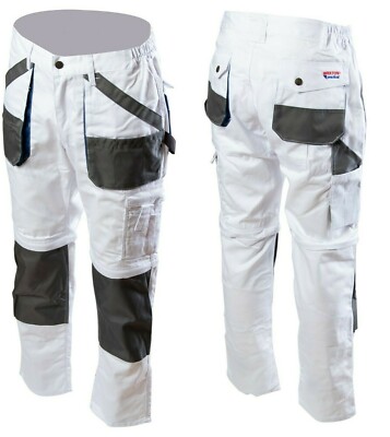 Brixton Practical Weiss Malerhose 2in1 Arbeitshose Arbeitsshorts Hose Gartenhose