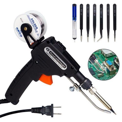 Kit de hierro de soldadura herramienta eléctrica pistola juego de estación de soldadura punta pinzas - Imagen 49 de 49