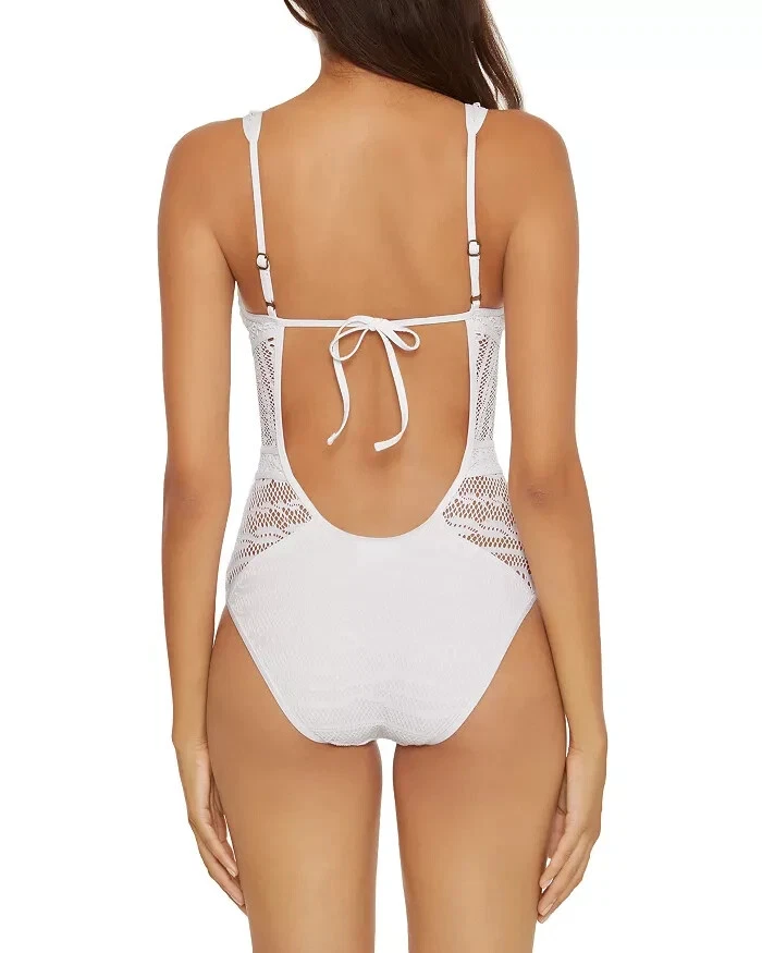 Becca Color Play Crochet Plunge Una Pieza Blanco L1252 Mujer Talla XXLGRANDE Foto 4 de 4