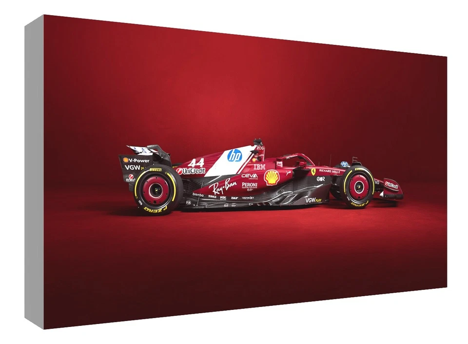 F1  Ferrari SF-25 sides  canvas wall art Wood Framed Ready to Hang small XXL - Image 3 of 3