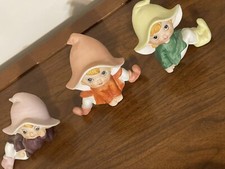 Vintage Homco Set of 3 Vintage Pixie Elves Porcelain Figures #5213