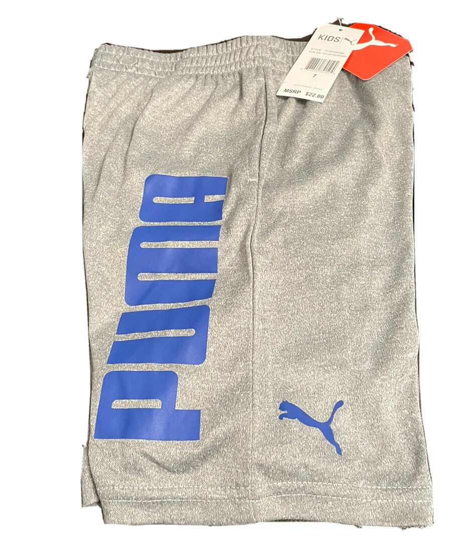 Puma- corto deportivo para niño color gris y azul. | eBay