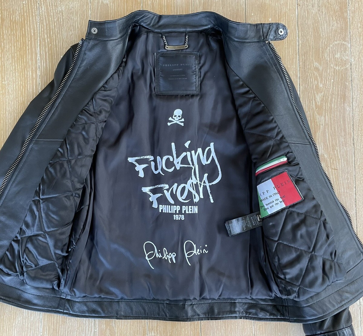 Philip Plein Genuine Sheepskin Crocodile And Hornback Leather