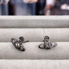 Vivienne Westwood Earrings Pierce Gunmetal 1.1 x 0.8cm NO BOX