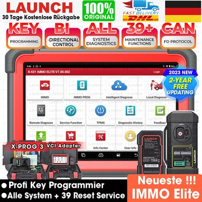 Launch X431 IMMO Elite OBD2 Diagnosegerät ALLE SYSTEM K*Y Programmier X-PROG 3