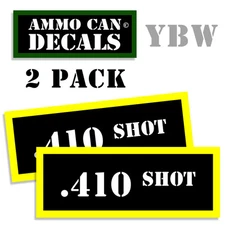 410 SHOT Ammo Label Decals Box Stickers decals - 2 Pack BLYW 3 inch wide each