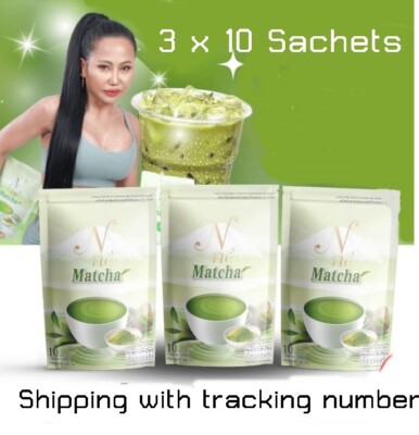 3 X N Ne Matcha Green Tea Instant Powder Drink Mix Fiber Detox 10 Sachets