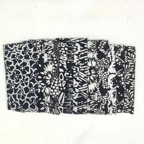 POUND PACK PLUS 1399 100% Cotton Batiks & Handpaint Fabric Scrap Black & White