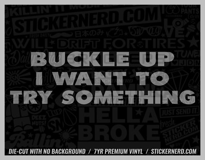 Buckle Up I Want To Try Something Sticker - Vinyl Car Decals Funny ...