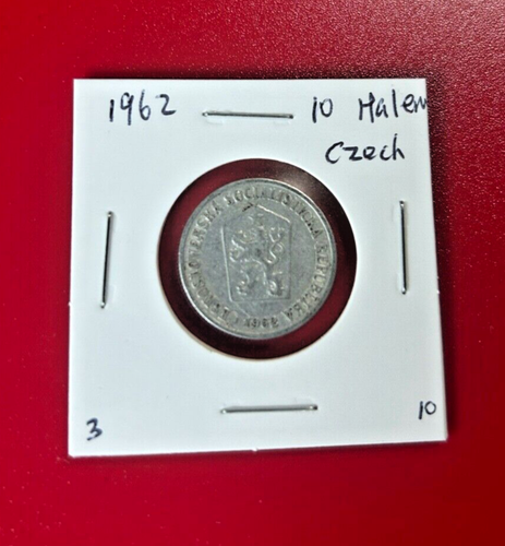 1962 Czechoslovakia 10 Haleru Coin - Nice World Coin !!! - 第 1/2 張圖片