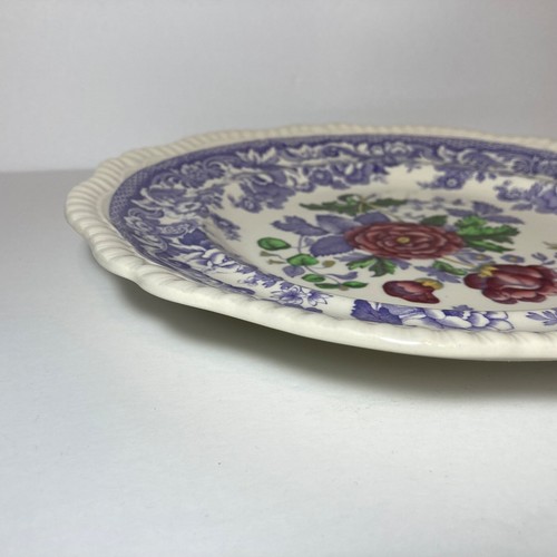 Plato de cena Spode Copeland vintage floral de 10,5" raro púrpura nuevo de lote antiguo - Imagen 6 de 11