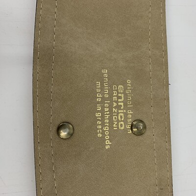 Enrico Creazioni Vintage Brown Leather Belt Snakeskin Brass  display picture 3