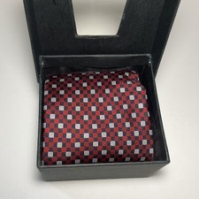 Bijoux Terner Silk Tie Checkered Red Blue Pla...